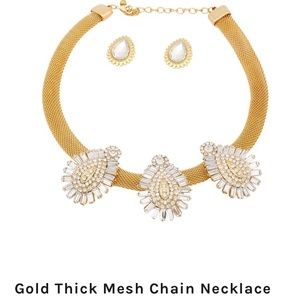 Gold Thick Mesh Necklace